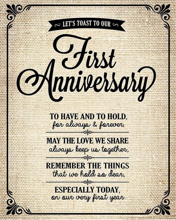 1st anniversary status for wife