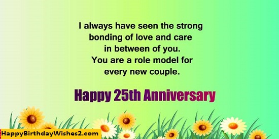 25th anniversary wishes for uncle and aunty