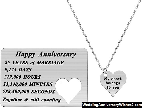 25th wedding anniversary to husband