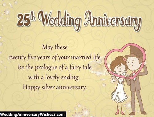 60+} 25th Anniversary Wishes, Messages, Quotes for Friends