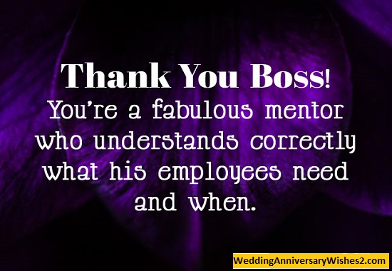 thank you note to boss